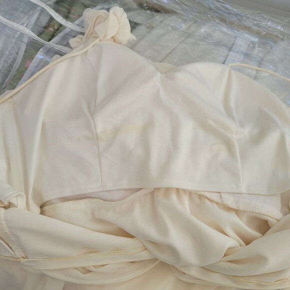 Elegant Cream Wedding Dress Vintage Cindy Collection Ivory Size Large - Picture 12 of 14